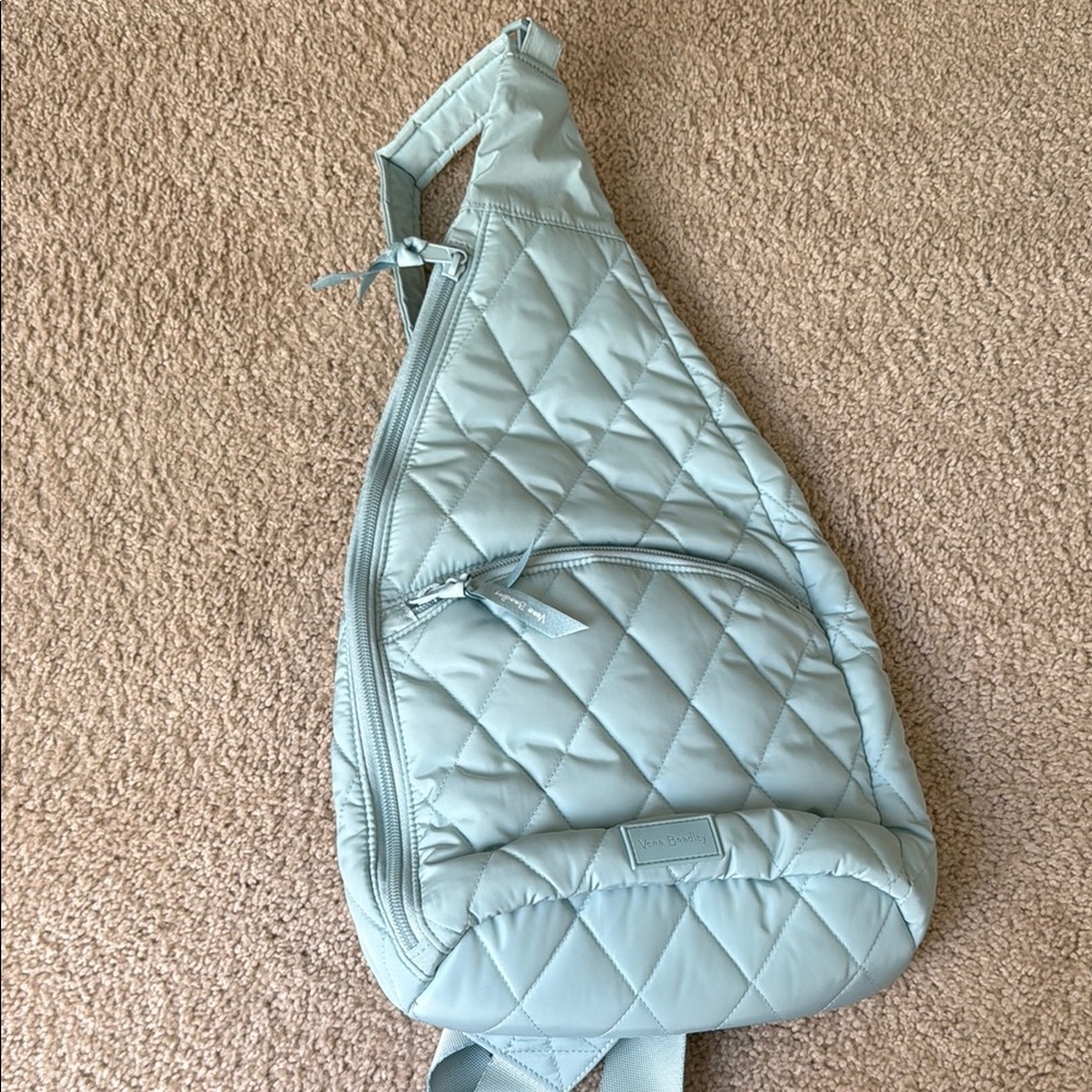 Quilted Sling Bag in Light Blue